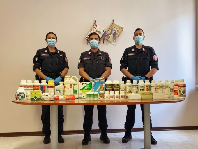 Sequestrati in un’azienda agricola prodotti fitosanitari ritirati dal commercio