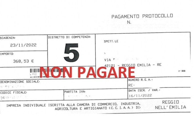 Attenzione alla truffa: gira un nuovo bollettino ingannevole con la richiesta di pagamento su registro.attivazioni.it