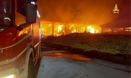 Notte di fuoco nel reggiano: in fiamme 4 mila rotoballe di fieno