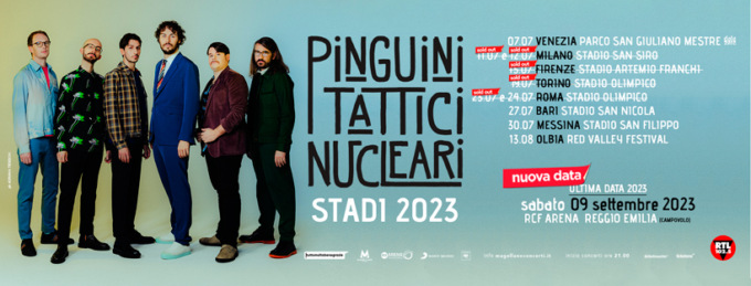 I Pinguini Tattici Nucleari in concerto a Reggio Emilia: modifiche
