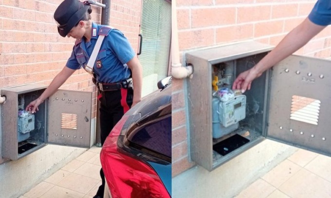 Usano la cassetta del contatore del gas come deposito per la droga