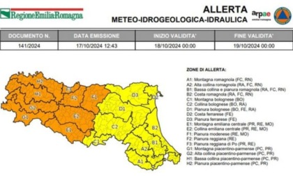 Meteo: allerta arancione in tutta la Provincia