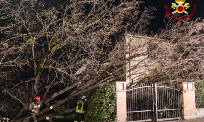 Quasi cento interventi per l’emergenza vento