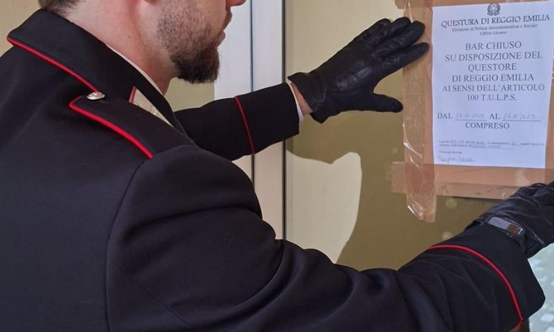 Chiuso bar per rischio sicurezza pubblica