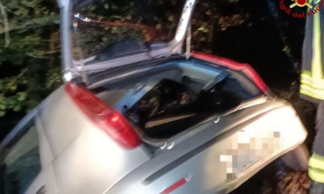 Perde il controllo dell’auto e va a sbattere contro un albero: grave un 74enne