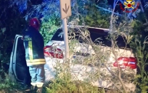 Esce di strada ed impatta contro un albero prima di finire in un fossato